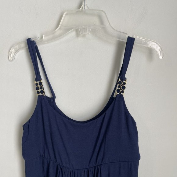 Robin Piccone Navy Blue Sleeveless Dress Gold Tone Hardware - Picture 5 of 7